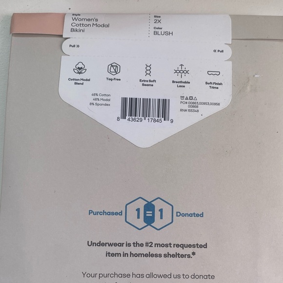 Bombas cotton modal bikini briefs - blush - Picture 3 of 4